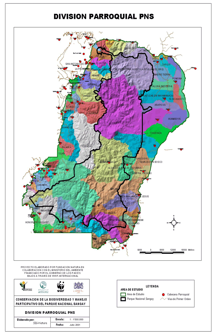 DIVISION PARROQUIAL  PARQUE NACIONAL SANGAY