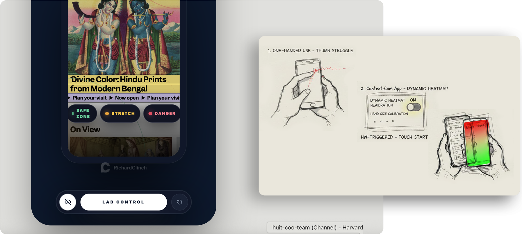 Screenshots of reach heatmap overlay