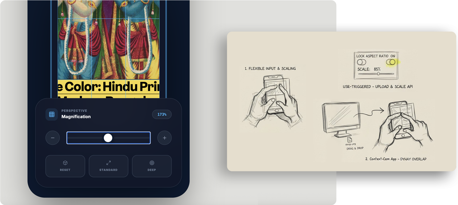 Screenshots of Figma and homepage