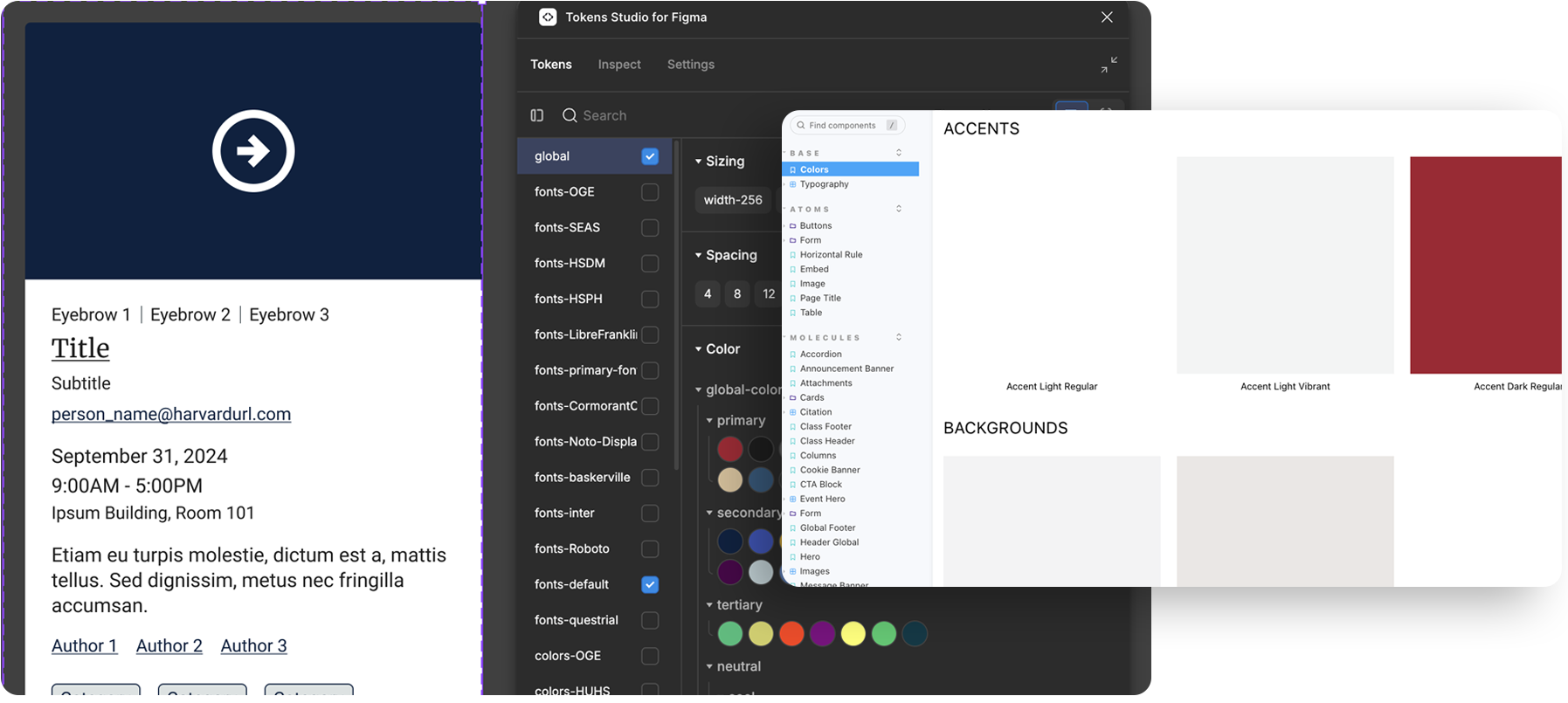 Screenshots of Figma and homepage