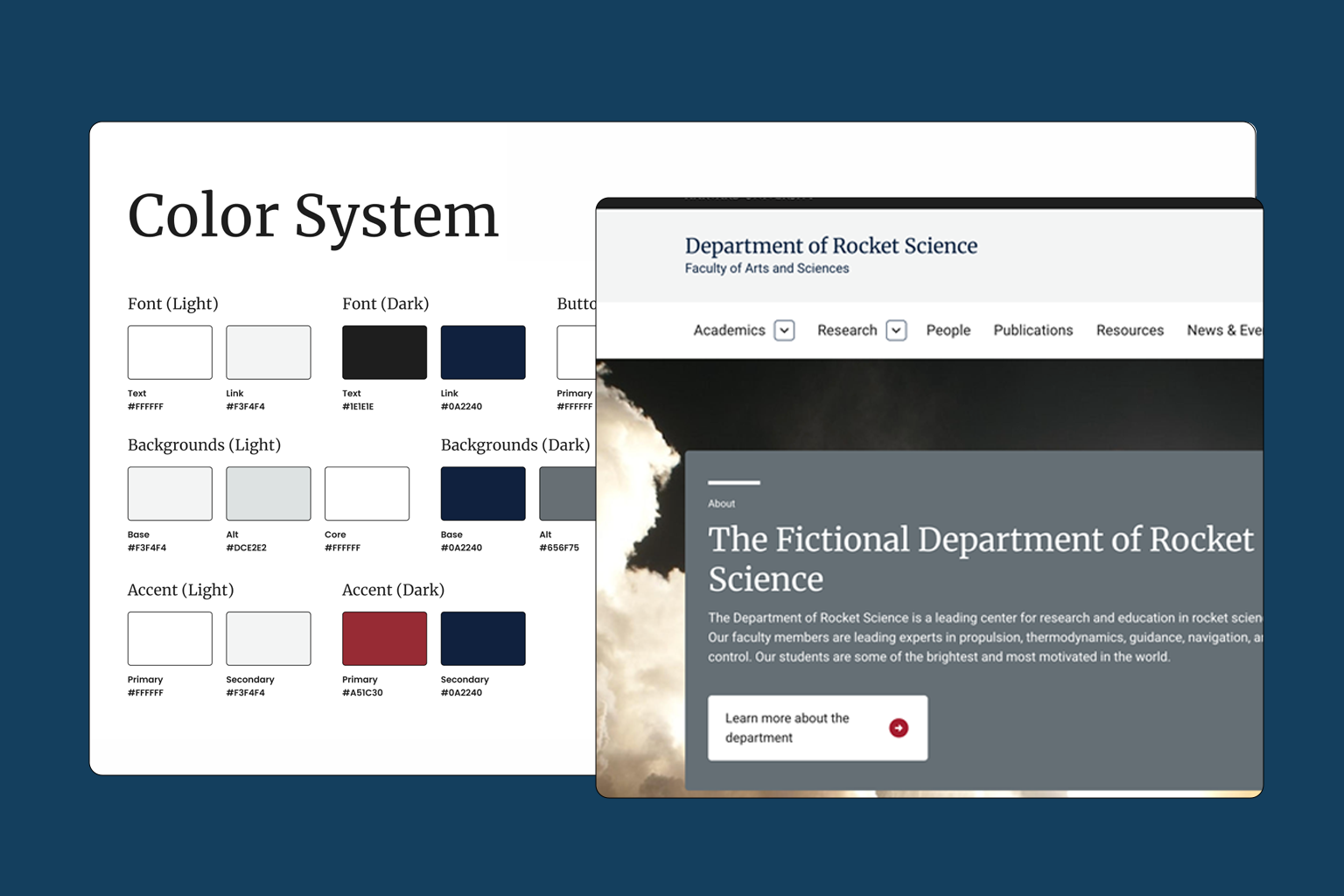 Screenshots of Figma and homepage